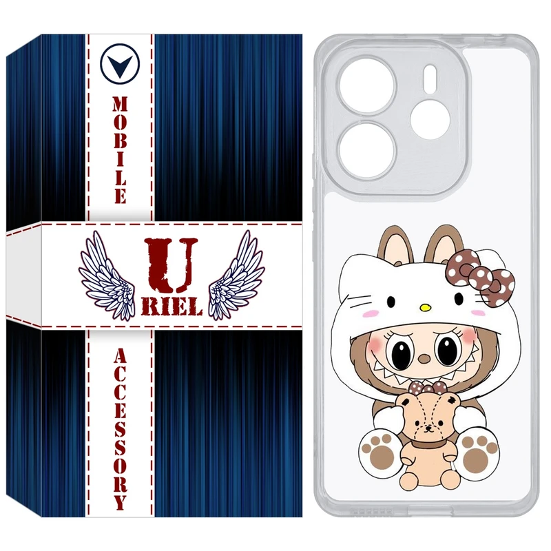 کاور یوریل قاب مدل Clear کد 124 طرح لبوبو مناسب برای گوشی موبایل شیائومی Redmi Note 14 4G