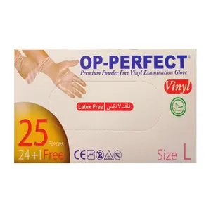 دستکش یکبار مصرف مدل ونیل بسته 25 عددی