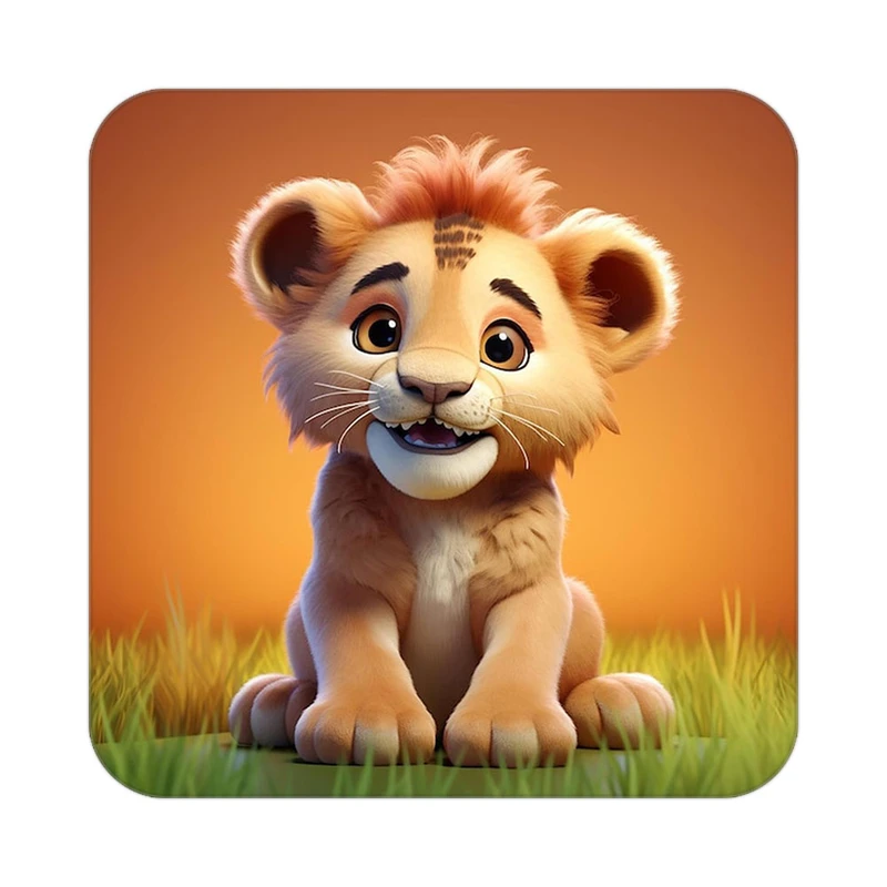 زیر لیوانی کاکتی طرح شیر مدل mp22780