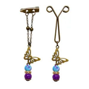 ست سنجاق سینه و گیره روسری زنانه مدل پروانه کد PM 10