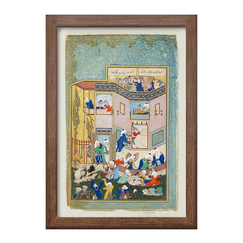 تابلو خندالو طرح نقاشی برگی از دیوان حافظ اثر سلطان محمد کد F12380