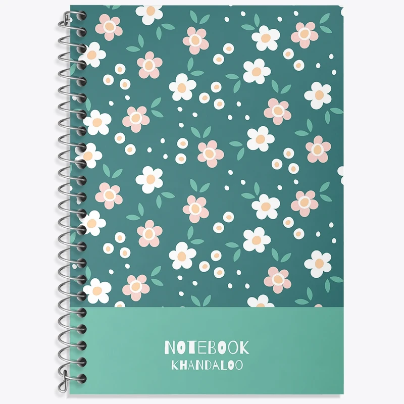 دفتر زبان 50 برگ خندالو مدل دو خط طرح گل گلی کد N959