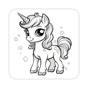 زیر لیوانی کاکتی طرح اسب تک شاخ و یونیکورن مدل mp29804