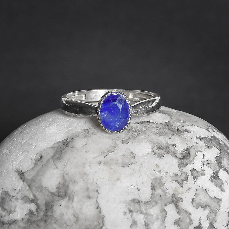 انگشتر نقره زنانه نقره جات لطفی مدل یاقوت کد ANZS03E02