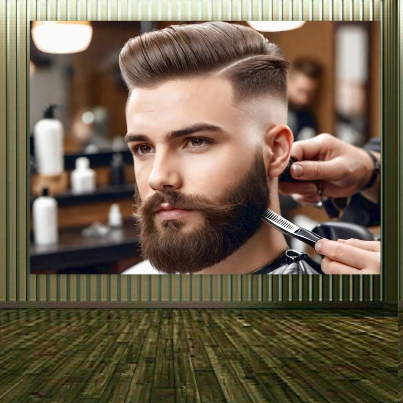  پوستر پارچه ای طرح آرایشگاه مردانه کد FP104486