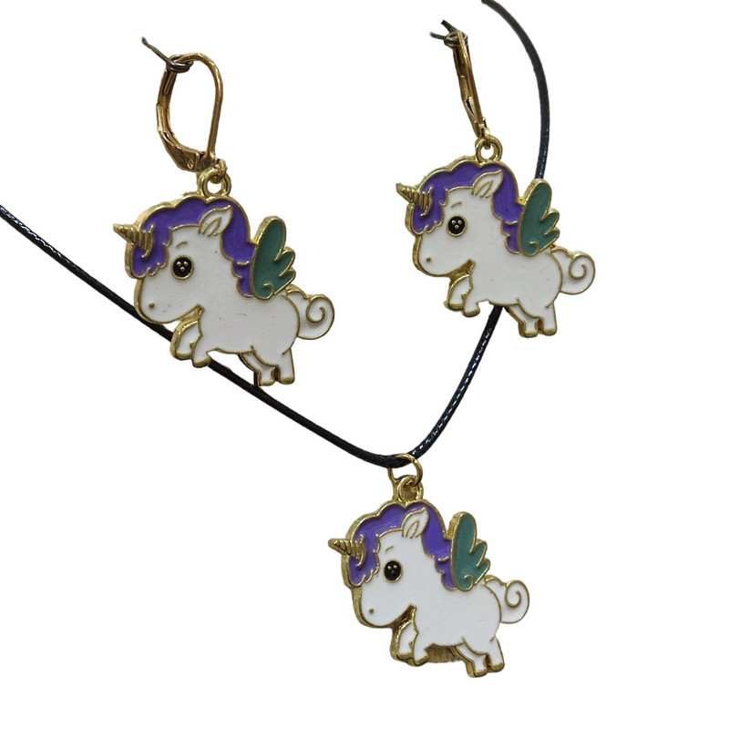 نیم ست دخترانه مدل اسب تک شاخ  کد YO03