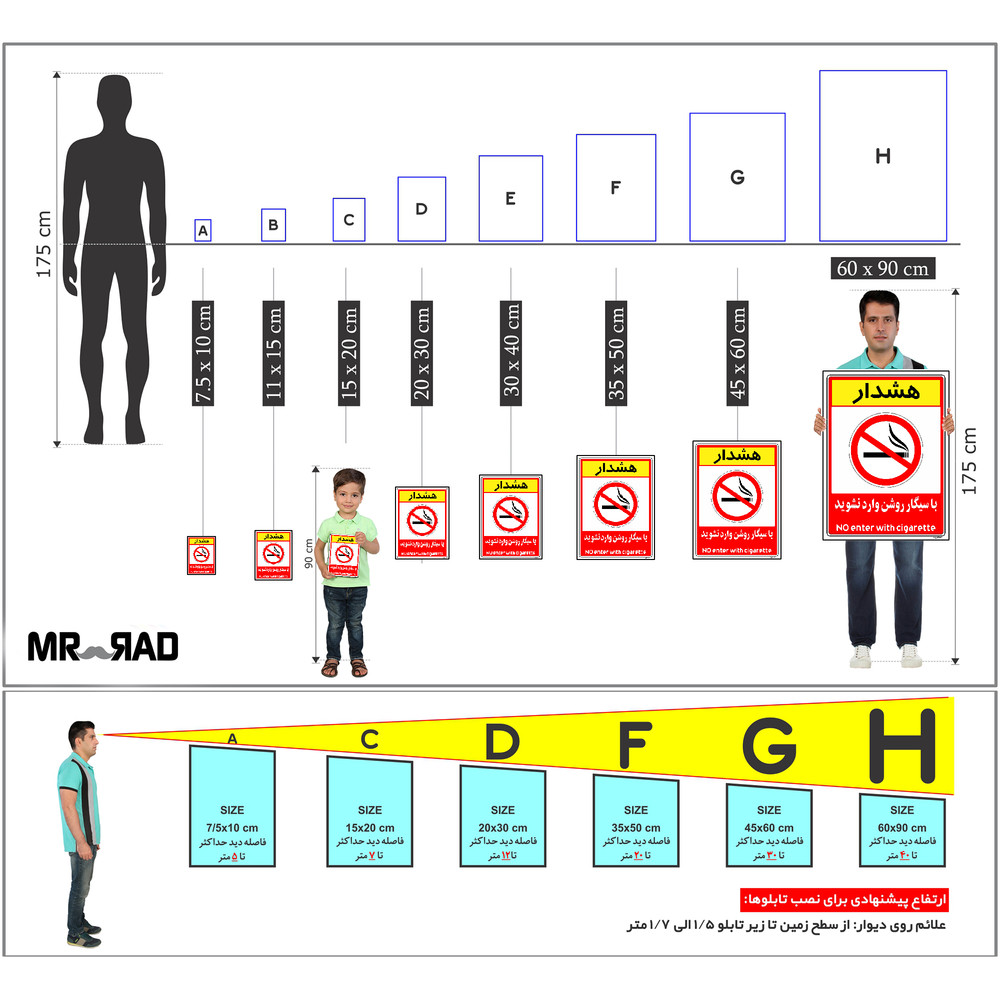 برچسب ایمنی مستر راد طرح با سیگار روشن وارد نشوید مدل HSE-OSHA-1003