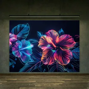 تابلو بوم طرح مخمل گل فانتزی درخشان کد FP105602