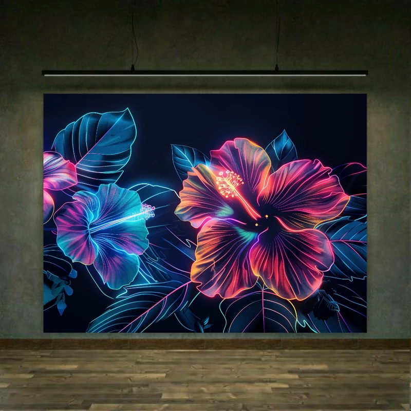 تابلو بوم طرح گل درخشان فانتزی کد BK23514