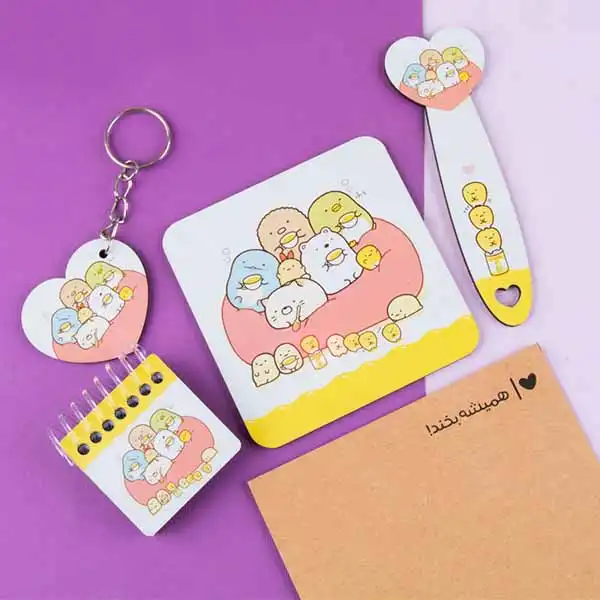 بسته لوازم التحریر مدل دوستان نرمالو بسته 4 عددی