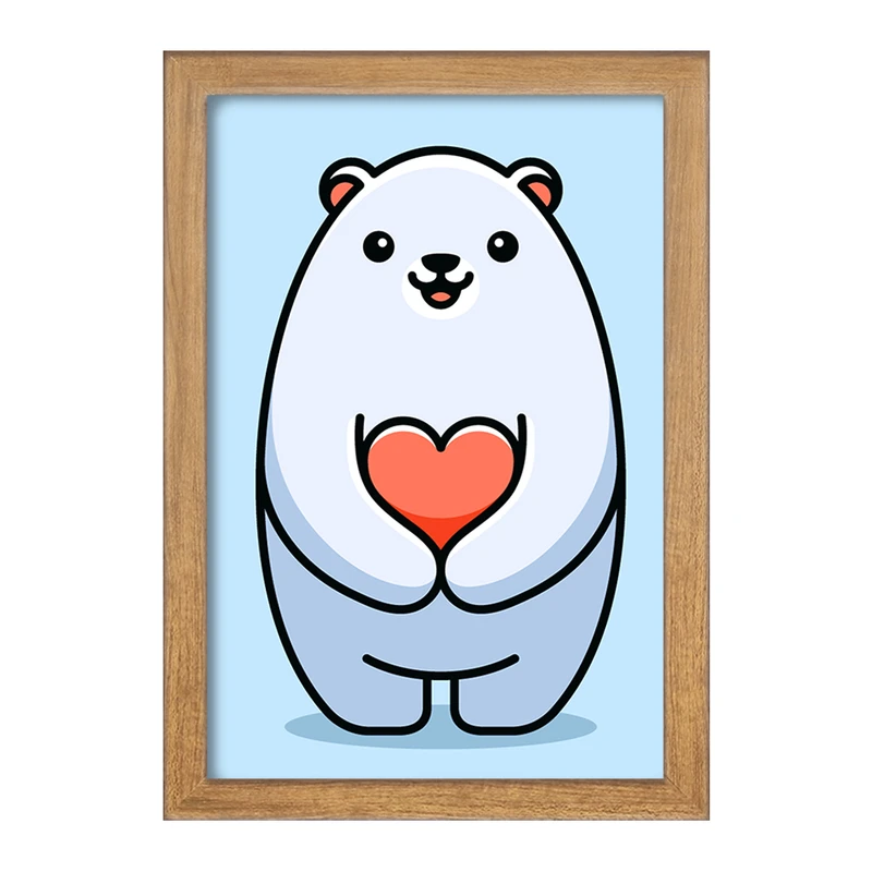 تابلو خندالو مدل حیوانات بامزه خرس قطبی کد 28209