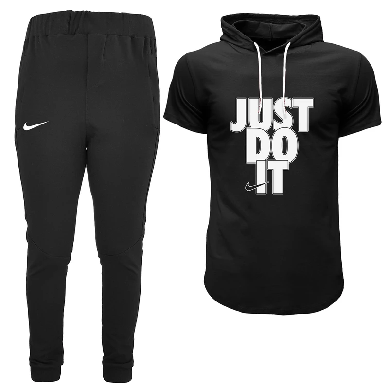 ست تی شرت کلاه دار و شلوار مردانه مدل 1402208