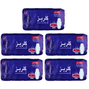 نوار بهداشتی گلریز مدل بالدار مجموعه 5 عددی