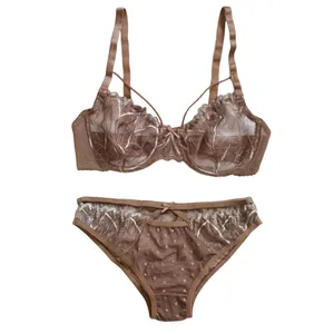 ست شورت و سوتین زنانه مدل توری هارنس دار کد 106