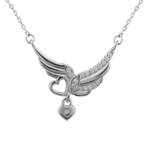 گردنبند نقره زنانه مدل بال و قلب کد N3160
