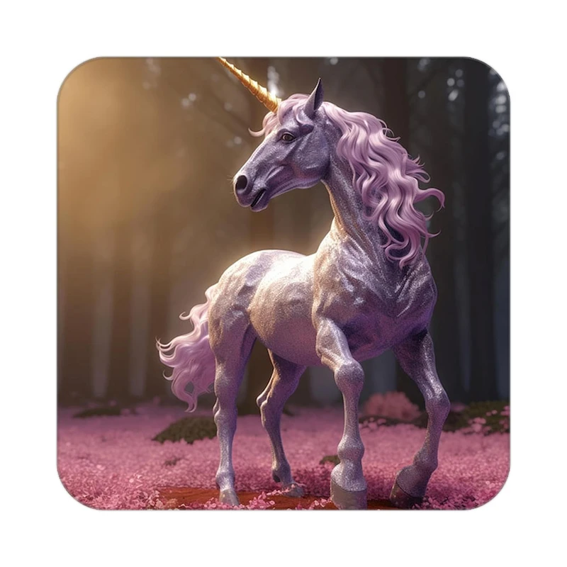 زیر لیوانی کاکتی طرح اسب تک شاخ و یونیکورن مدل mp29059