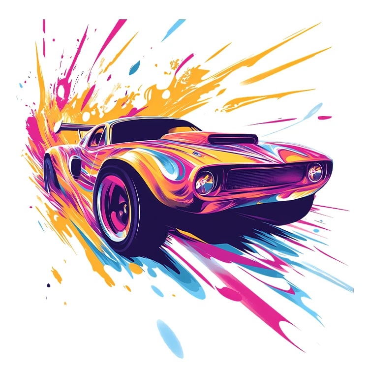 استیکر پارچه و لباس پاد آفرین مدل ماشین اسپرت کد S5549