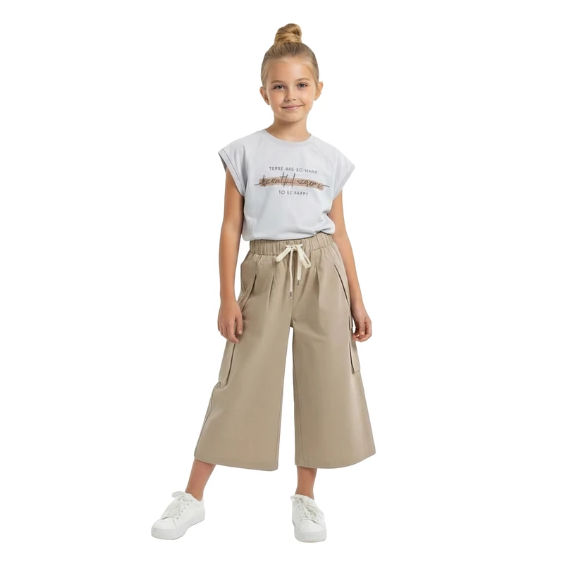 ست تی‌شرت آستین کوتاه و شلوار دخترانه مدل 6830