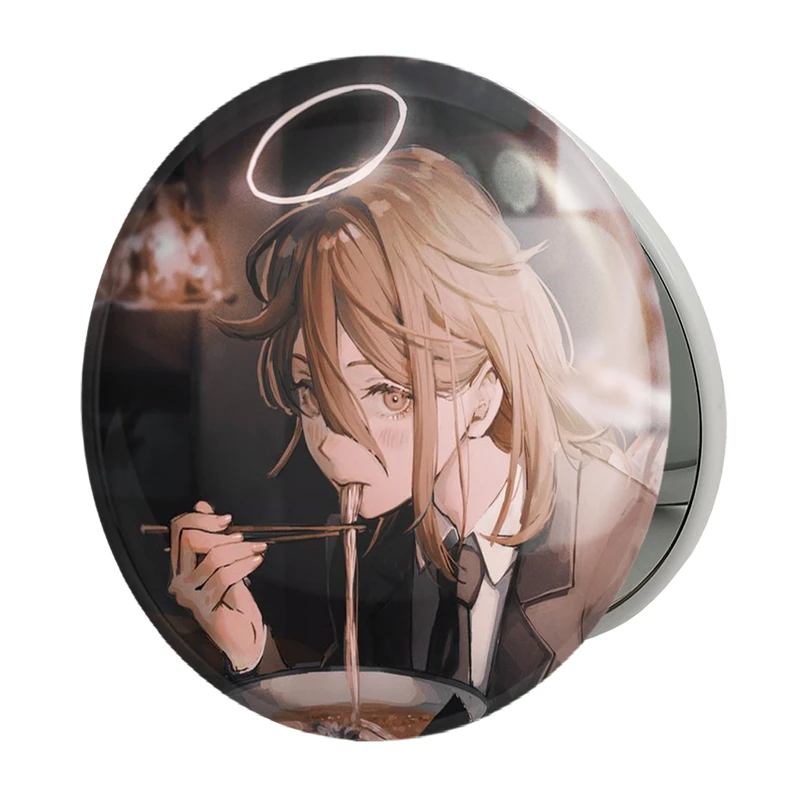 آینه جیبی خندالو طرح فرشته انیمه مرد اره ای Chainsaw Man مدل تاشو کد 17884 