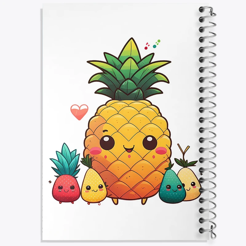 دفتر شطرنجی 50 برگ خندالو مدل آناناس کیوت کد N1637