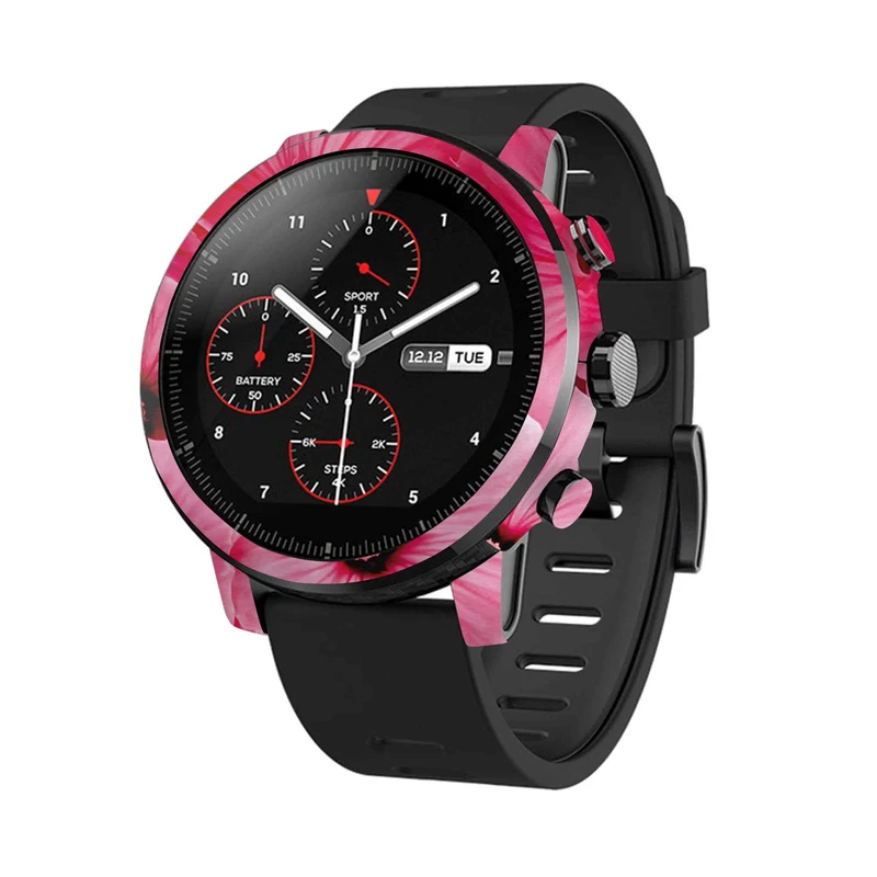  برچسب ماهوت طرح Pink-Flower مناسب برای ساعت هوشمند شیائومی Amazfit Stratos