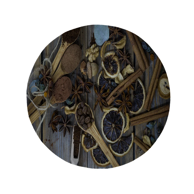 پادری مدل دایره طرح ادویه کد 8460 سایز 90 × 90 سانتی متر