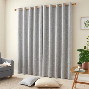 پرده مدل پانچ کتان ملانژ سایز 290x280 سانتیمتر