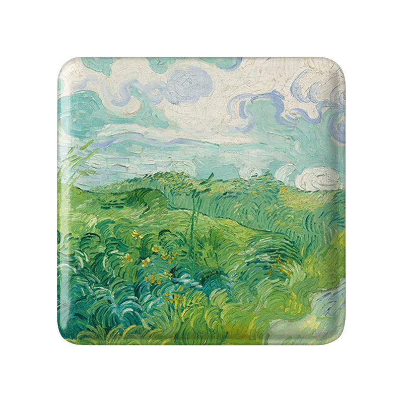 مگنت خندالو طرح مزارع گندم سبز ونسان ونگوگ (Van Gogh) مدل مربعی کد 36800