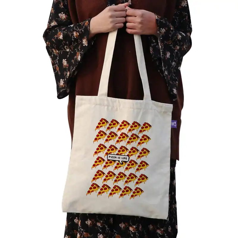 ساک خرید ترمه طراحان ایده مدل پیتزا زندگی است کد 1321 - L