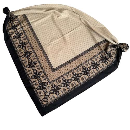 روسری زنانه مدل مهمانی رسمی وسط ساده حاشیه گلدار قواره 100 چهار فصل کد 2