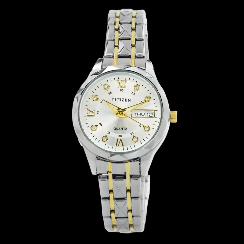 ساعت مچی عقربه‌ای کوارتز زنانه مدل دو تقویم cit_07