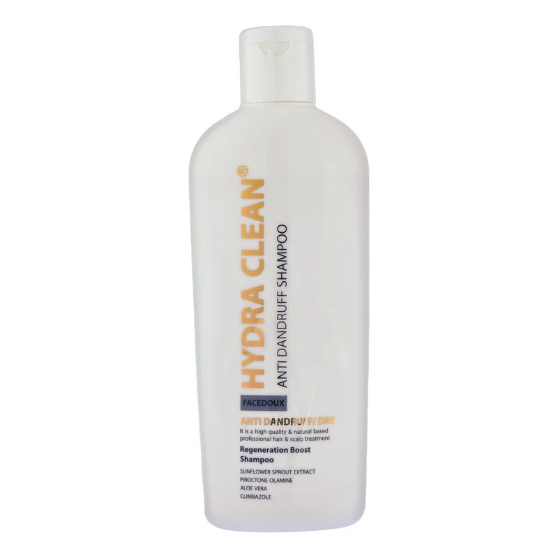 شامپو ضد شوره مو هدراکلین مدل FACEDOUX مناسب برای موی خشک حجم 220 میلی لیتر