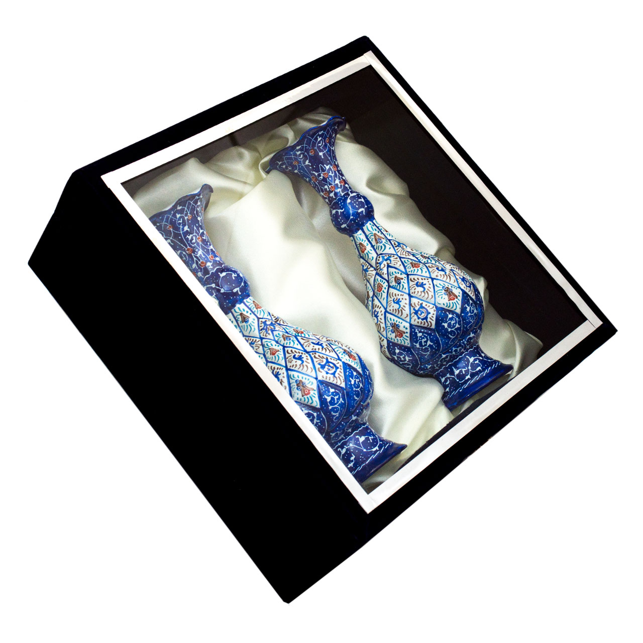 گلدان میناکاری مدل صراحی کد 398-12-102 مجموعه 2 عددی