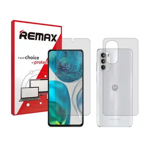 Remax HyGEL model transparent screen protector suitable for Motorola Moto G52 mobile phone along with the back of the phone