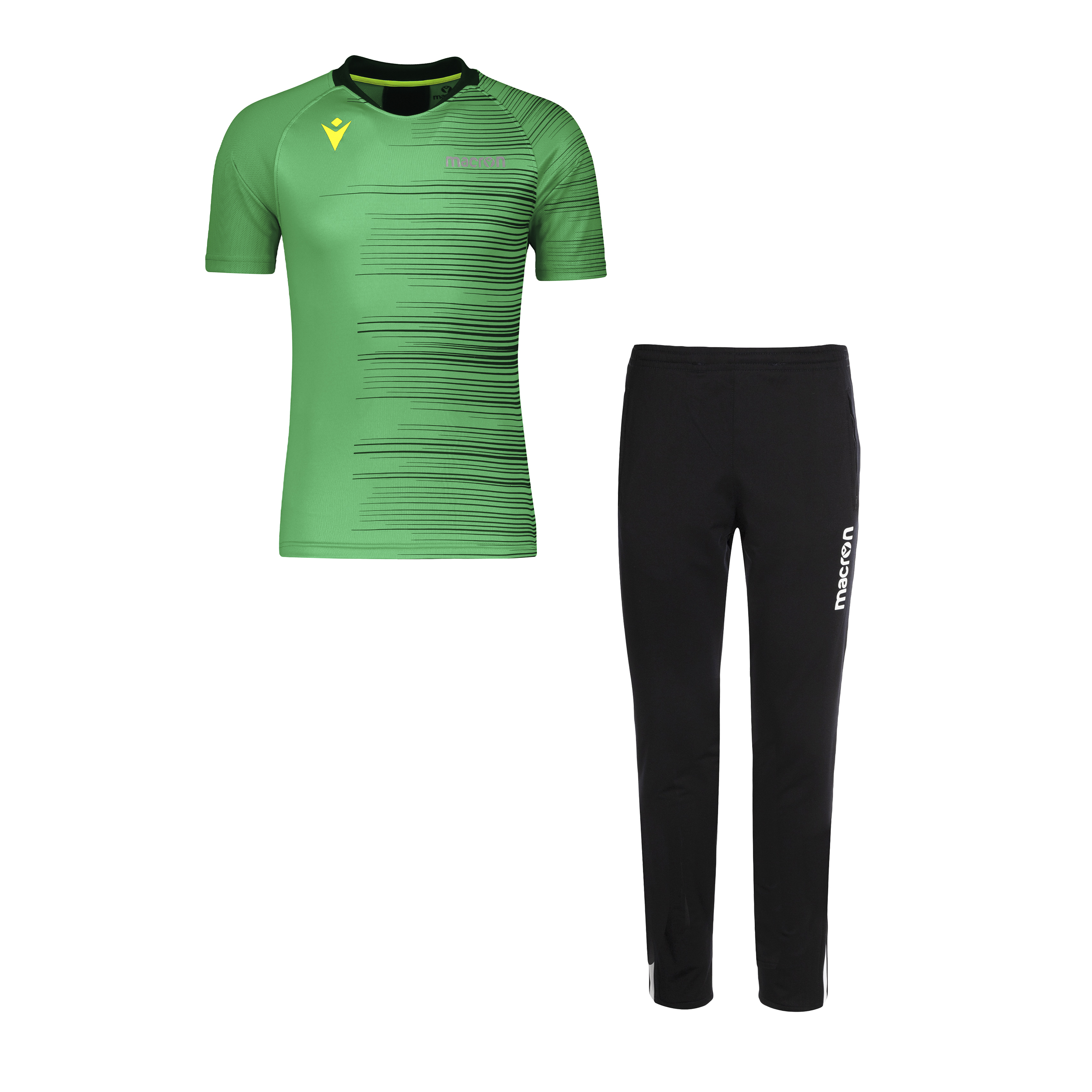 ست تی شرت و شلوار ورزشی مردانه مکرون مدل دنیل رنگ سبز
