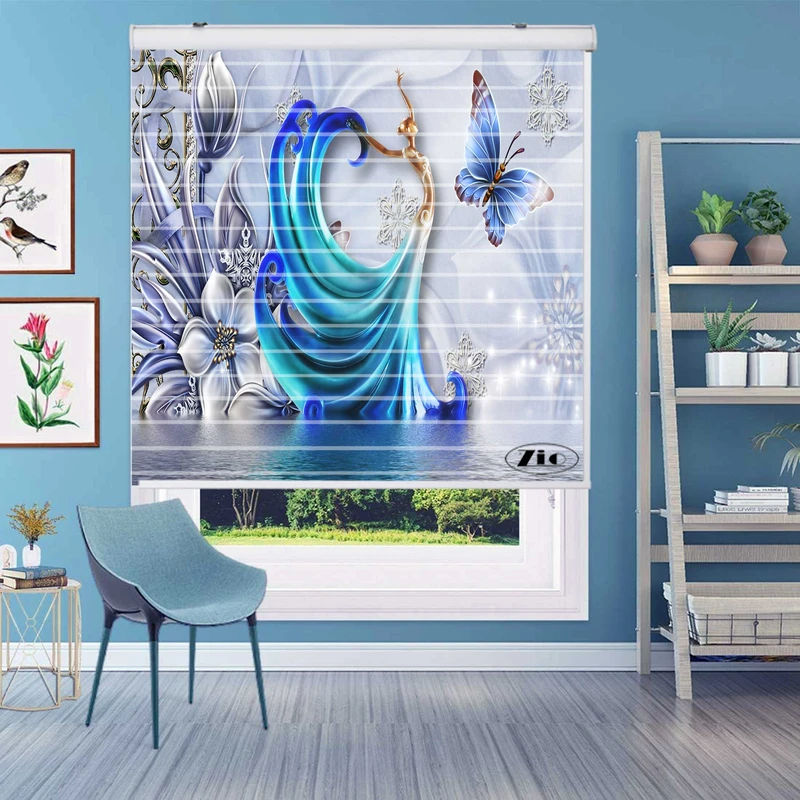 پرده زبرا زیو مدل سیلوئت 3D1192 سایز 150x150 سانتی متر