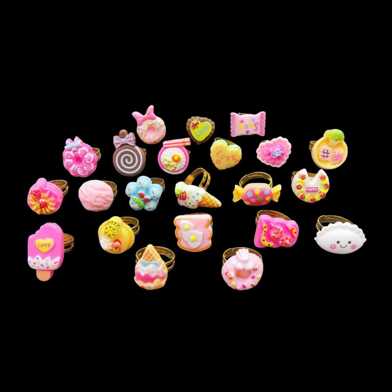 انگشتر دخترانه مدل سیلیکونی طرح خوراکی کد BACH15 مجموعه 22 عددی انگشتر دخترانه مدل سیلیکونی طرح خوراکی کد BACH15 مجموعه 22 عددی