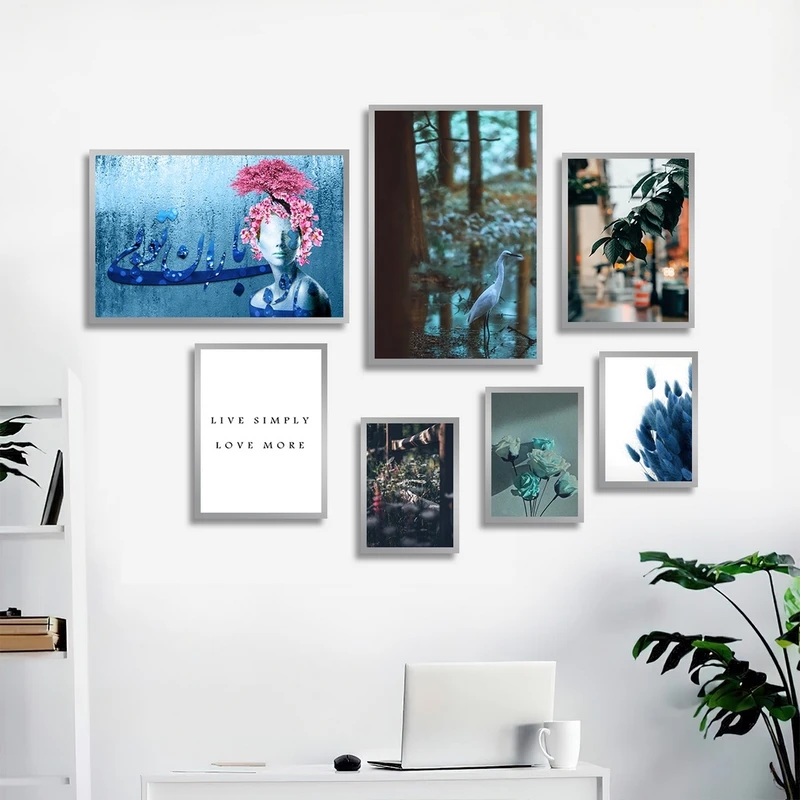 تابلو بکلیت طرح طبیعت و گل مدل SI-2525 مجموعه 7 عددی