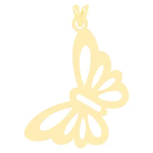 آویز گردنبند طلا 18 عیار زنانه الن نار طرح پروانه مدل N3366