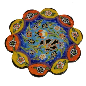 زیربشقابی میناکاری مدل نقش برجسته طرح کنگره ای کد 7524