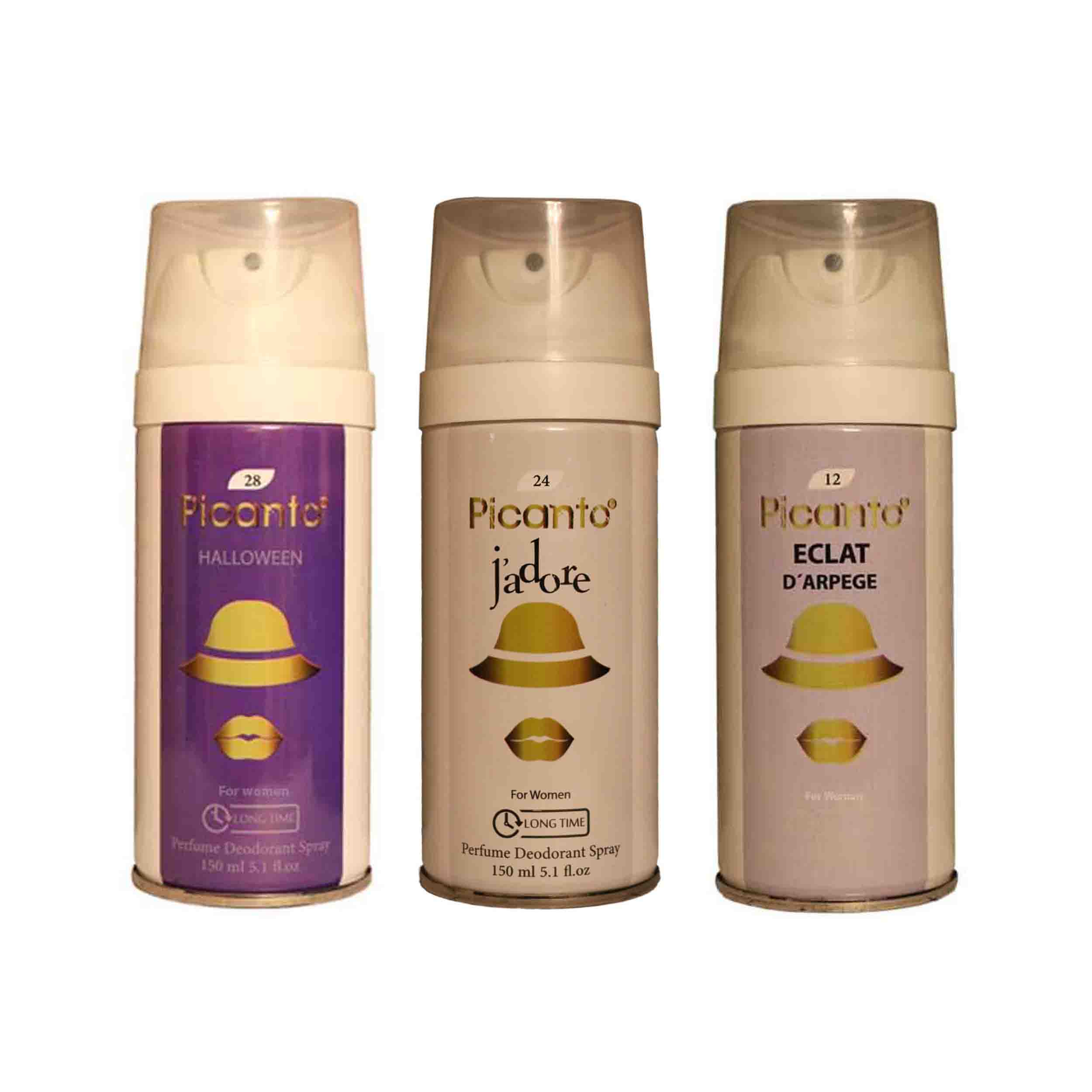 اسپری خوشبو کننده بدن زنانه پیکانتو مدل pw40 حجم 150 میلی لیتر مجموعه 3 عددی