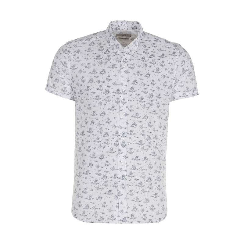 پیراهن مردانه ال سی وایکیکی طرح هاوایی مدل 0SD142Z8-KE8-WHITE