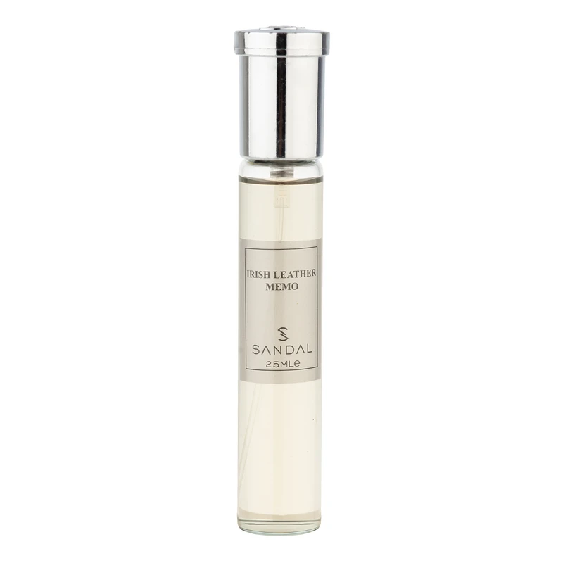 عطر جیبی مردانه صندل مدل Irish leather Memo با رایحه تلخ حجم 25 میلی‌لیتر