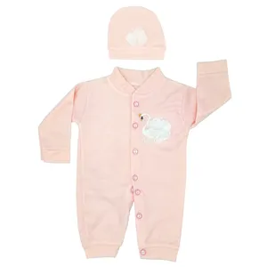 ست سرهمی و کلاه نوزدای دخترانه طرح قو کد A1