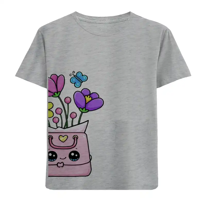 تی شرت آستین کوتاه بچگانه مدل گلدون D262