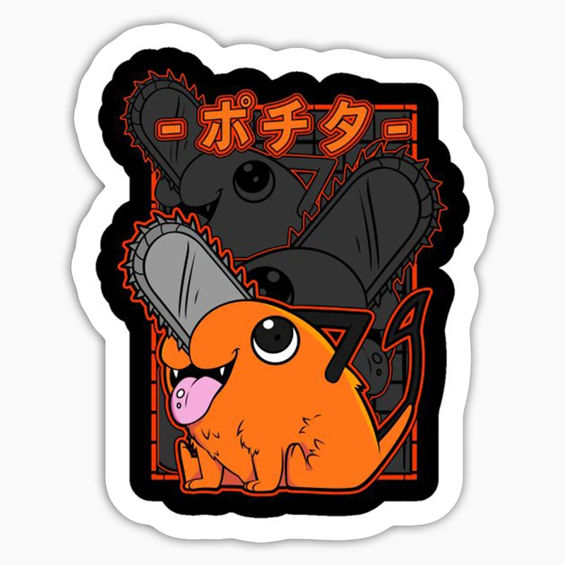 استیکر لپ تاپ و موبایل بووم طرح انیمه Chainsaw Man مدل Pochita کد SM22 