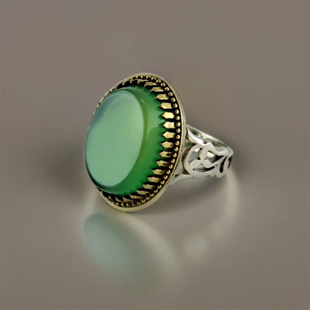 انگشتر نقره مردانه ملک زیور مدل عقیق طرح اسلیمی کد 354 -  - 3