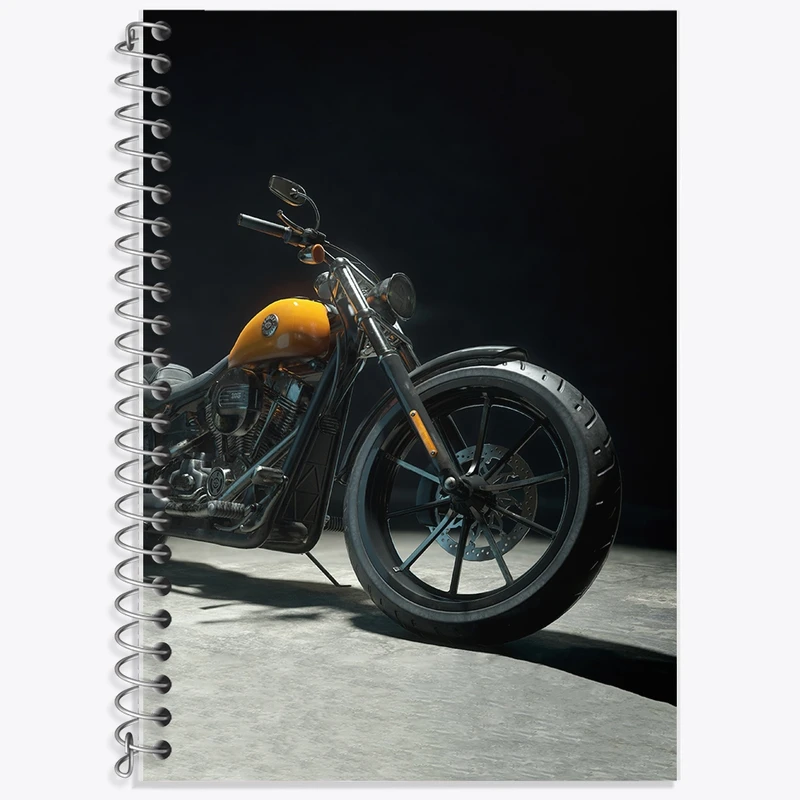 دفتر زبان 50 برگ خندالو مدل سه خط طرح موتور سیکلت (Motorcycle) کد F1024