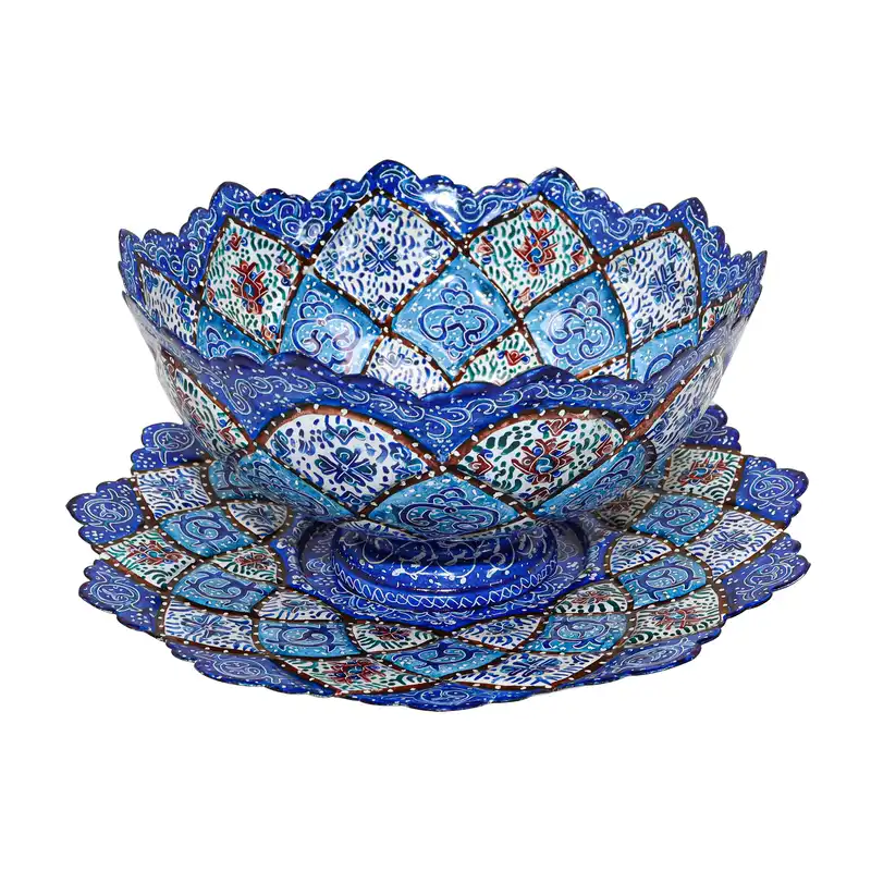 ست کاسه و بشقاب میناکاری کد 2017