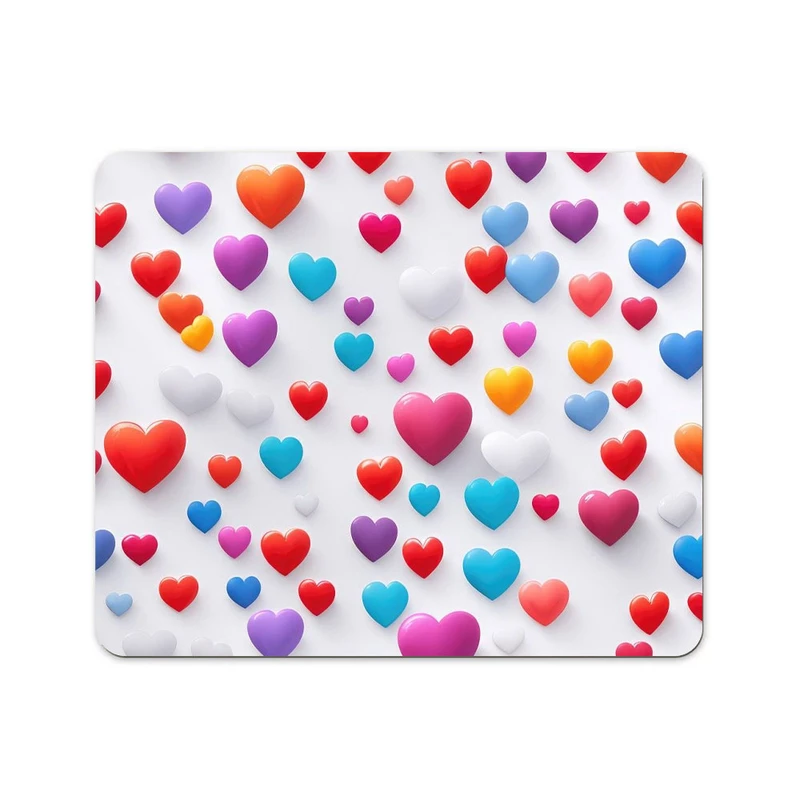  ماوس پد پاد آفرین طرح قلب های رنگی کد 260 سایز 19*24 سانتی متر